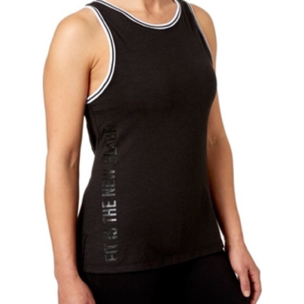 REEBOK activewear black workout fitness tank Top size Large